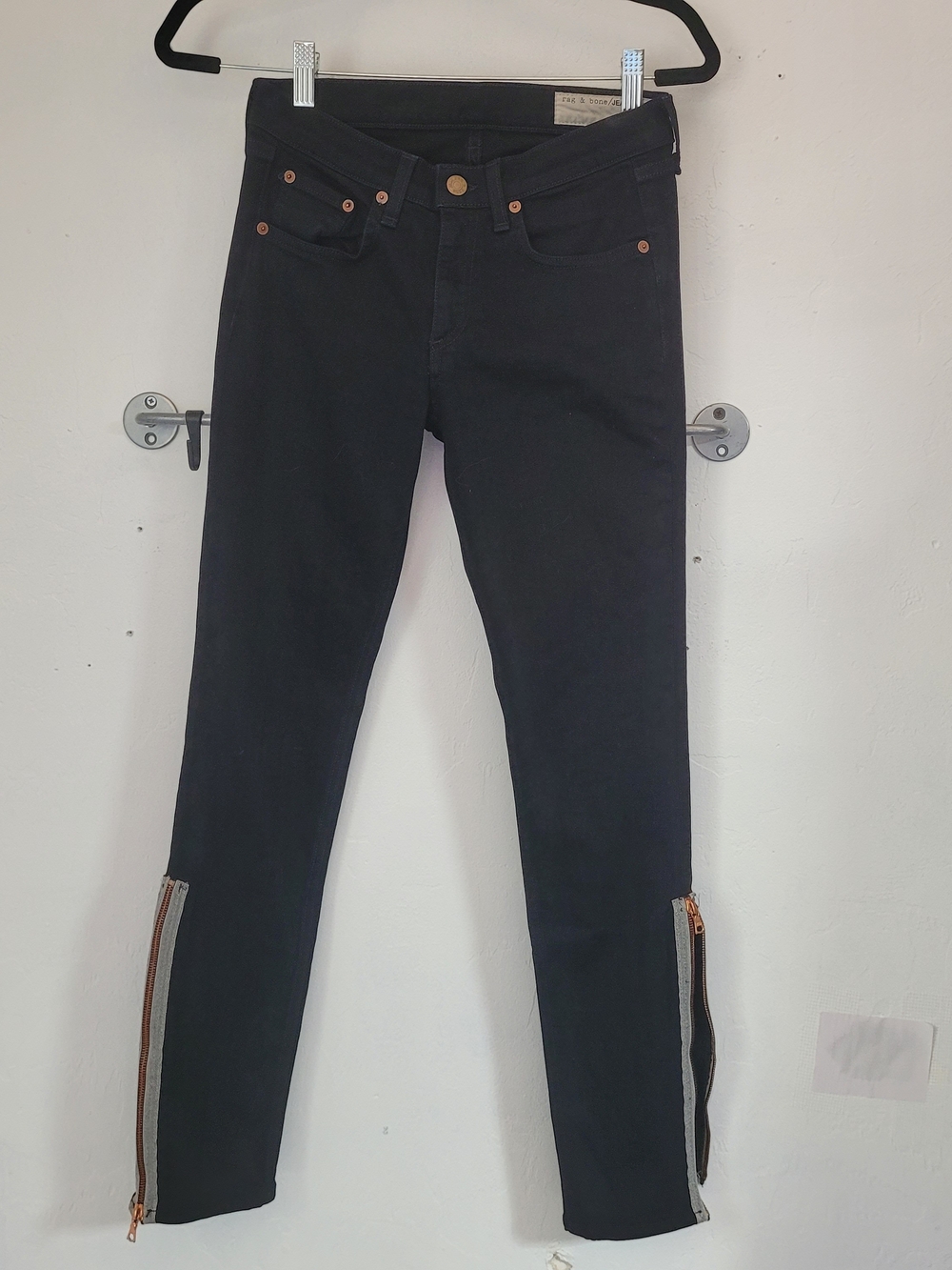 rag & bone Black Jeans with Ankle Zippers